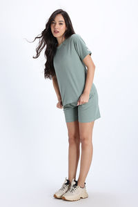 Zivame 2 Mile Fashion Knit Cotton Loungewear Set - Iceberg Green — thumbnail 4